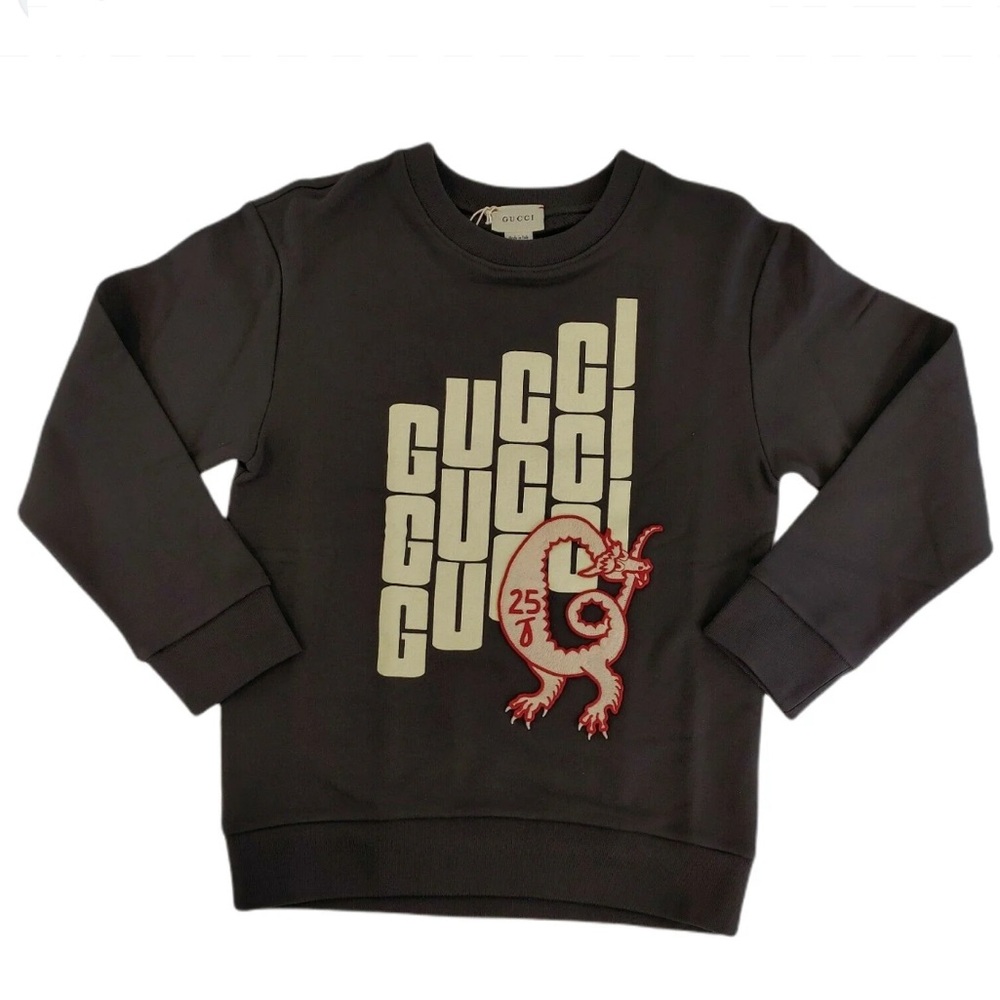 Authentic Gucci Kids Black Sweatshirt with Red Dragon Design (size 12)